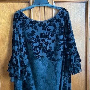 Black, Velvet Burned-out Elegant After 5 Dress